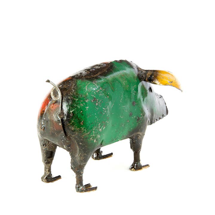 Swahili | AFRICAN MODERN - Vente Sculpture - Sculpture de cochon colorée en métal recyclé (assortie)3