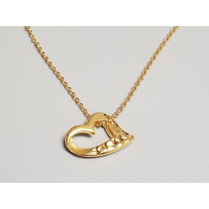 Etched Heart Necklace - Singleton Collection for wholesale by Shrake Culture
