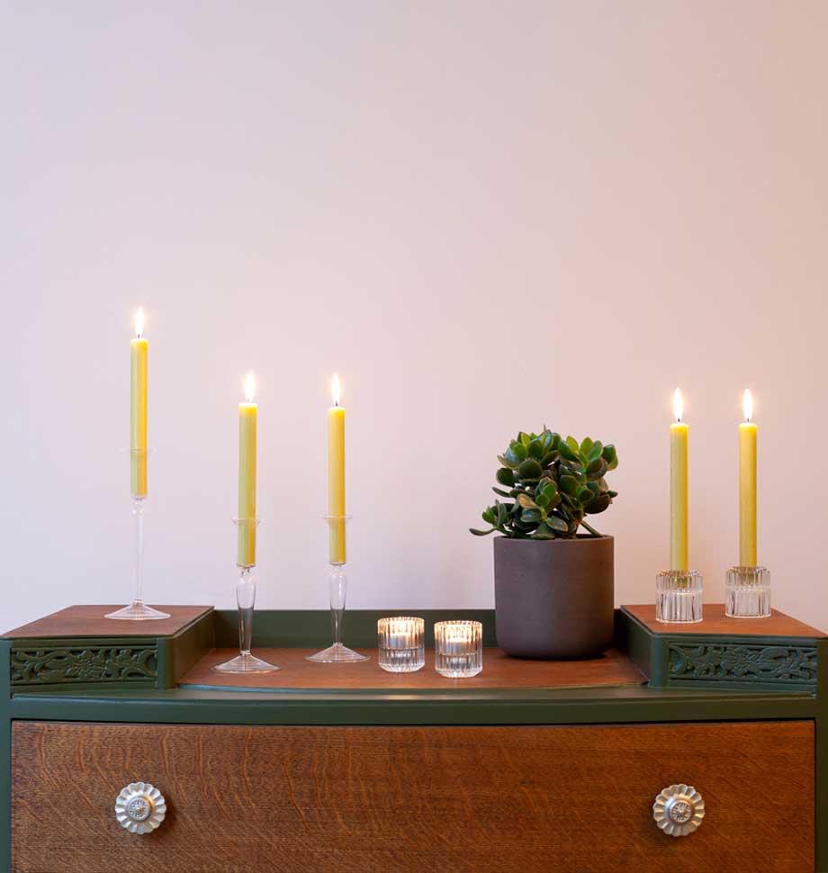 Shearer Candles - Wholesale Tapered Candle/Candlestick - Olive 8 inch Dinner Candles x 201