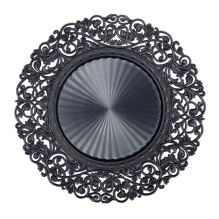 AULICA - Wholesale Placemat - Black Baroque Charger Plate