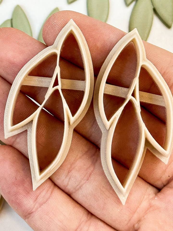 Minimalistic Leaf Drop Polymer Clay Cutter for wholesale by Tera Clay