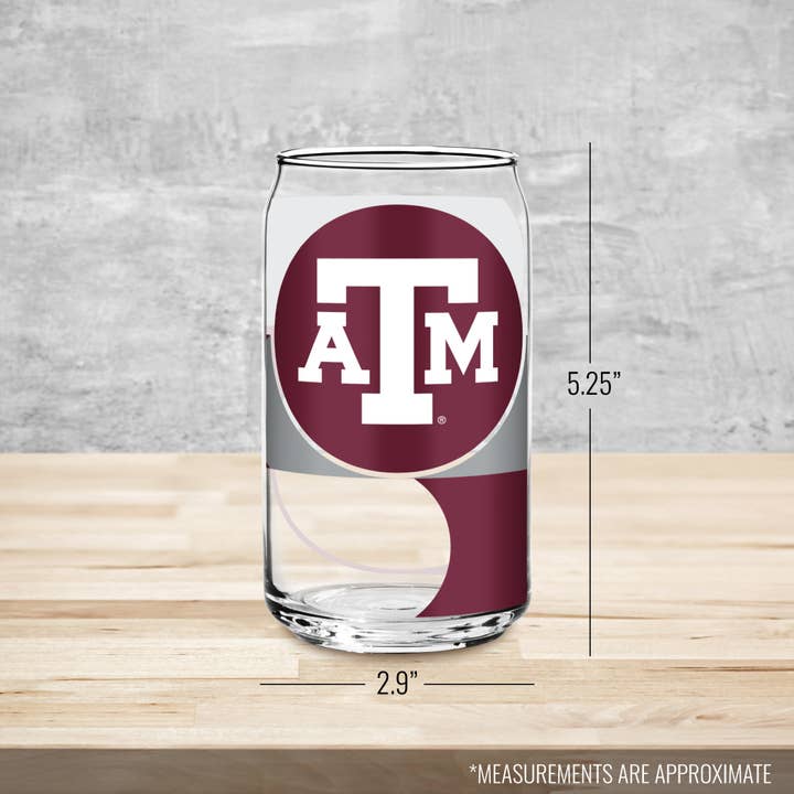 Rico Industries - Wholesale Beer Glass/Mug - NCAA Texas A&M Aggies Standard 16-oz Can Shaped Glass5