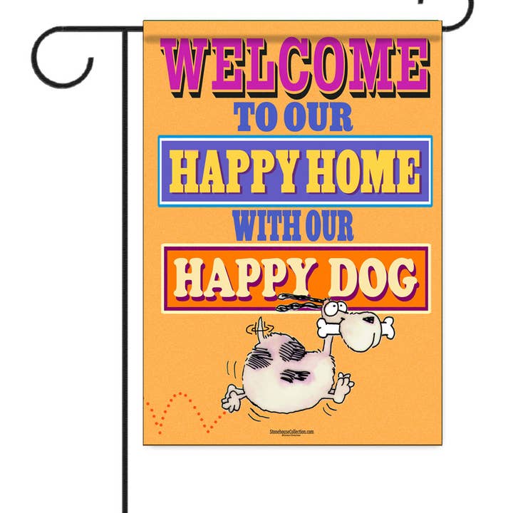 Happy Home & Happy Dog Garden Flag - 1 - Double-Sided for wholesale by Stonehouse Collection