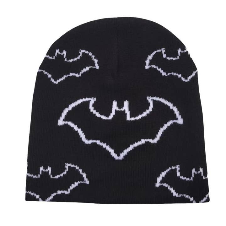 alberalkirk - Wholesale Beanie - Women's - Skull & Bat Jacquard Beanie M5A2493
