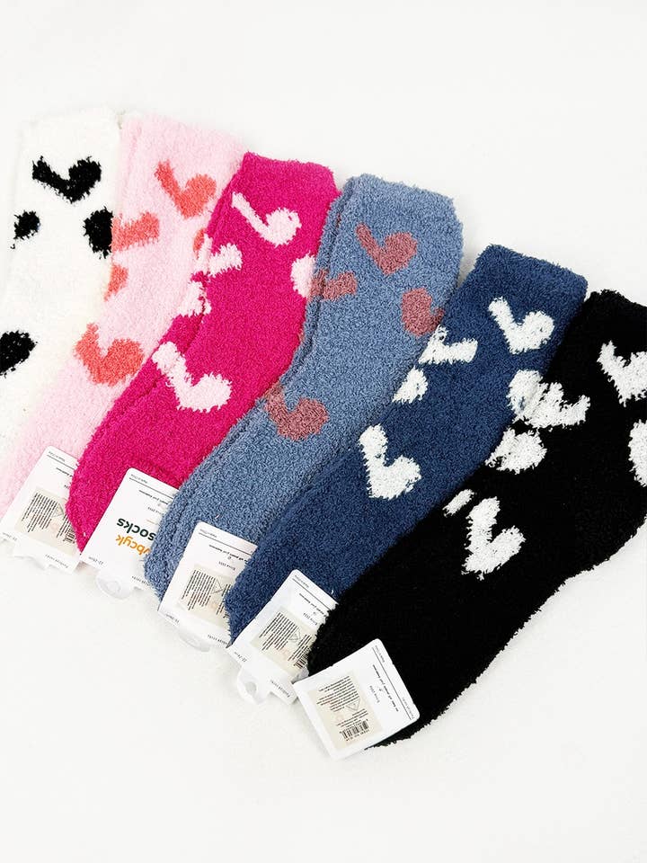 Heart Printed Soft Fuzzy Winter Socks and other Purchase Wholesale heart socks. Free Returns & Net 60 Terms on Faire trending on Faire.