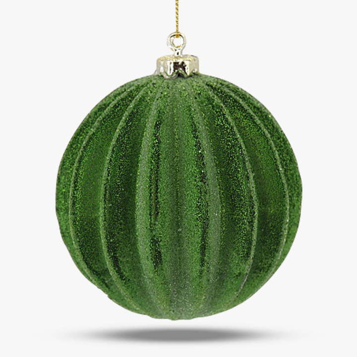 Shatterproof Watermelon Ridged Ball Ornament - Set of 6 for wholesale by FancyFace Designs