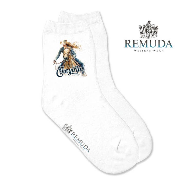 Cowgirlin' Kids Girls Western Crew Socks for wholesale by Remuda Western Wear