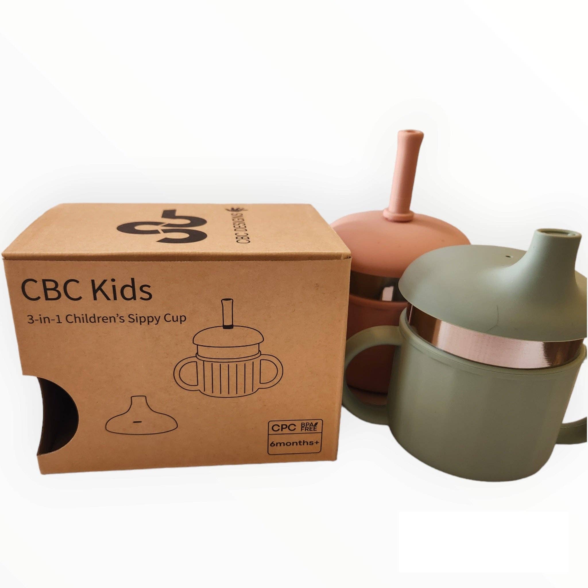 CBC DESIGNS - Wholesale Drinking Glass/Cup - Kids & Baby - CBC Kids- 3-in-1 Stainless and Silicone Sippy Cup3