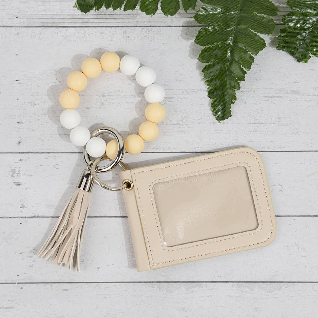 SoapElenGlen - Wholesale Sleutelhanger-armbanden - Effen gekleurde kaarthouder met kralen en kwastjes en sleutelhanger5