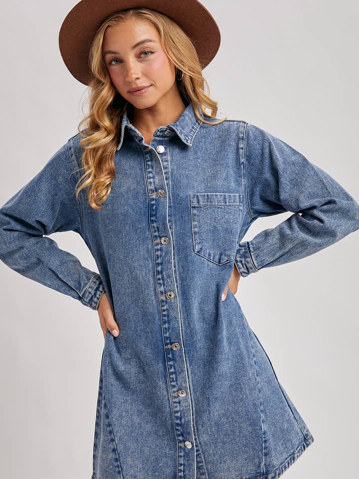 DENIM BUTTON DOWN SHIRT DRESS and other Purchase Wholesale chambray dress. Free Returns & Net 60 Terms on Faire trending on Faire.