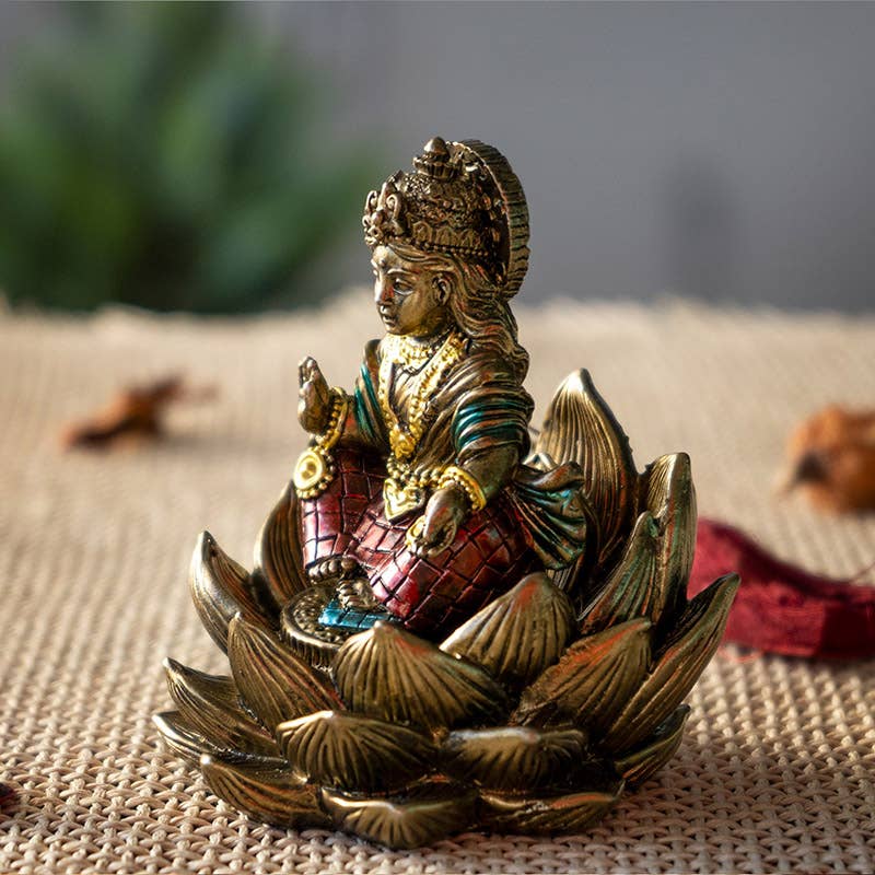 Pacific Trading - Wholesale Decorative Figurine - Lakshmi Hindu Goddess on Lotus6