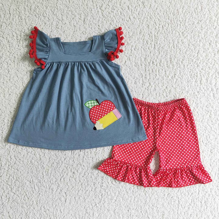 ensembles de shorts de retour à l'école pour enfants pour la vente par Aier Wholesale