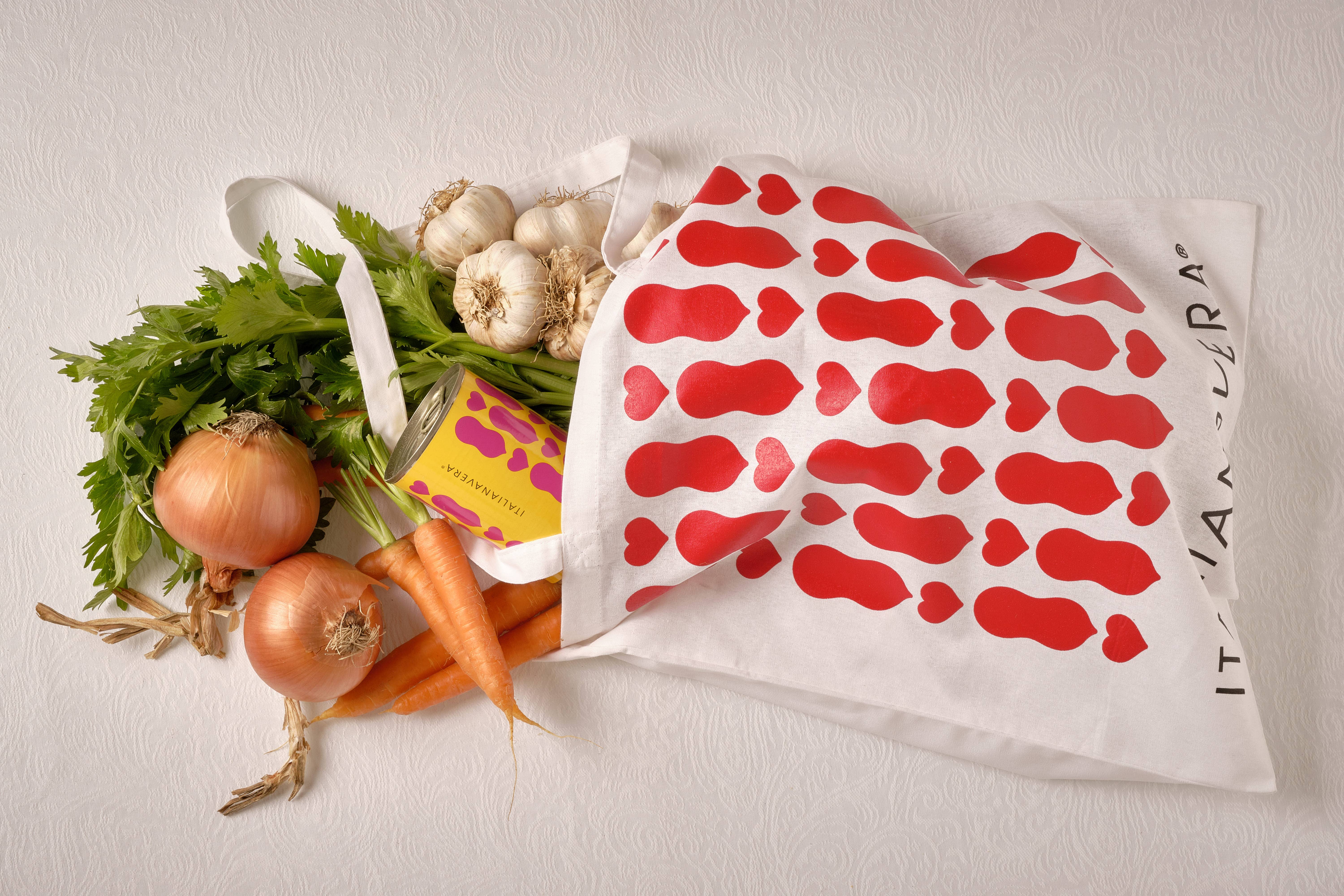ITALIANA VERA S.R.L. - Vente Sacs de course/à provisions - Sac de courses italien blanc San Marzano VERA RED1