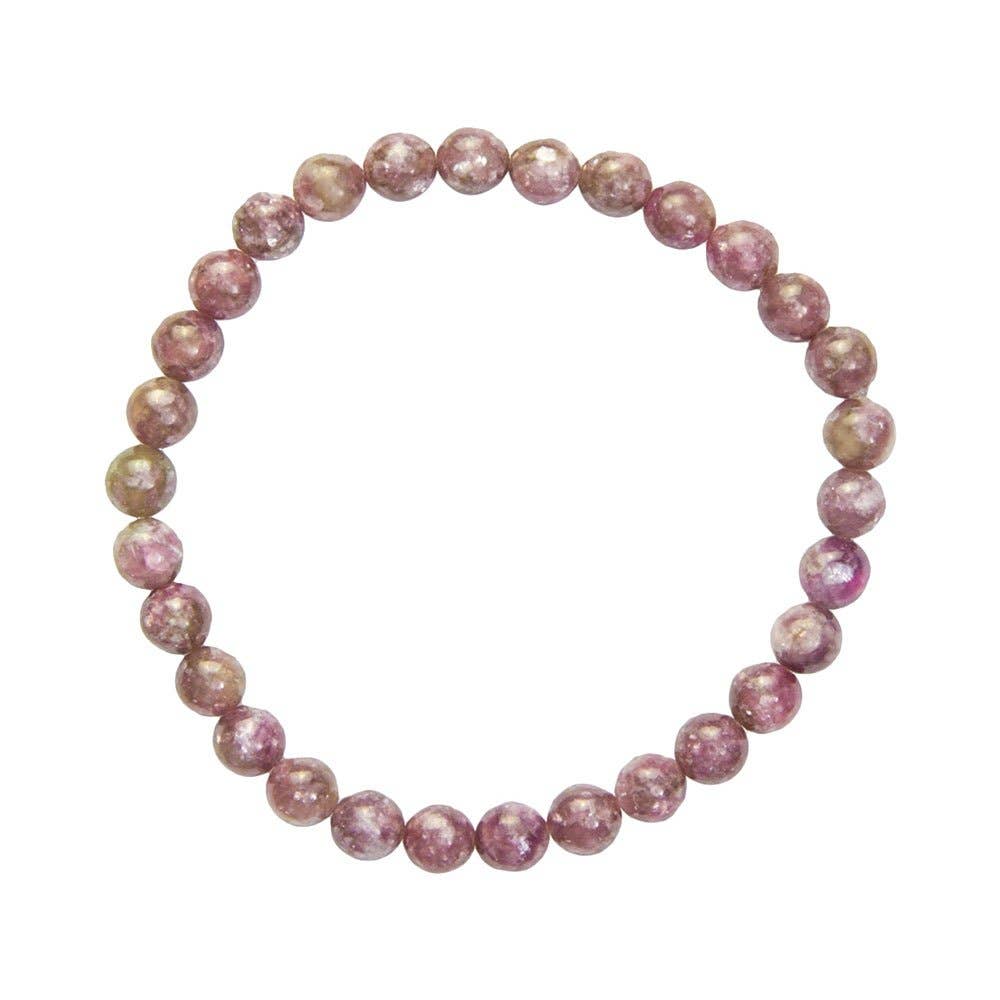 France Mineraux - Wholesale Beaded Bracelet - Pink Tourmaline Bracelet - 6mm Ball Stones1