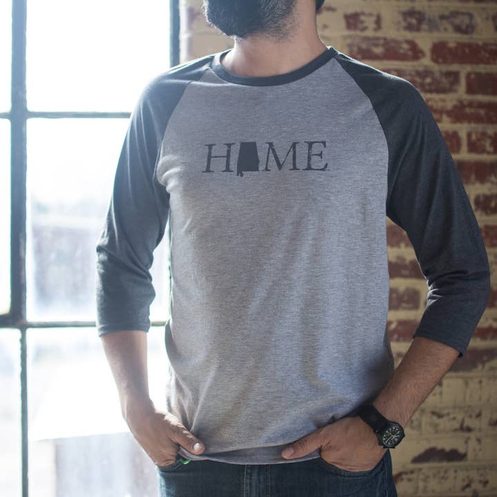 T-shirt de baseball Alabama HOME pour la vente par Green Pea Press