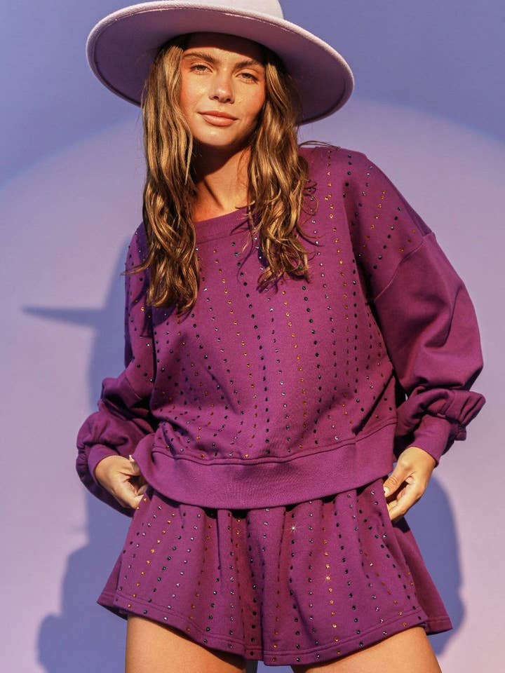 Rhinestone Purple Set for wholesale by Pretty Little Patriot LLC