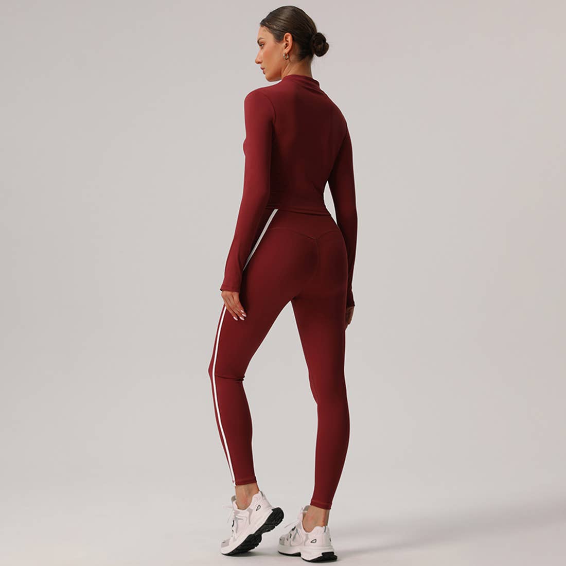Sodalemon - Wholesale Activewear Set - Women's - Women Zipper Jacket Yoga Leggings Contrast Color 2 Pcs Set8