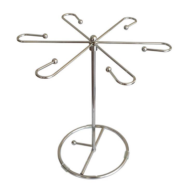 Original Products UK/EU – wholesale Dish-drying mat/rack – Chromed Steel Glass Drying Rack, holds up to 6 Wine Glasses