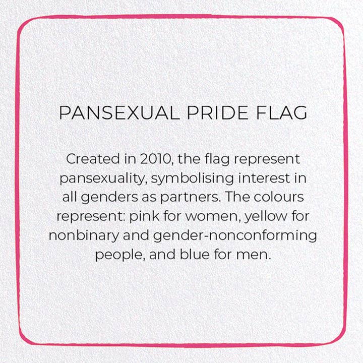 Ezen Trade – Engroshandel Hverdagshilsen kort – PANSEXUAL PRIDE FLAG: Lykønskningskort