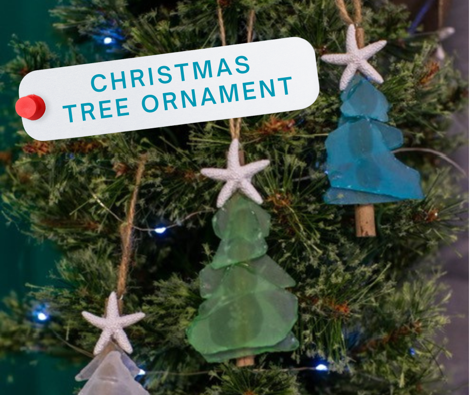 A SEAGLASS CREATION/SALTY SIGNS DESIGNS - Wholesale Ornament - Mini Tree Seaglass Christmas Ornament 6