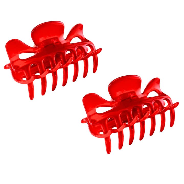 Parcelona French Classic Small 2.5" Celluloid Set of 2 Jaw Hair Claws for Women for wholesale by Parcelona