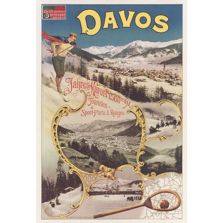 Found Image Press - Venta al por mayor Imanes - Póster de Viaje Davos Magnet TR-536