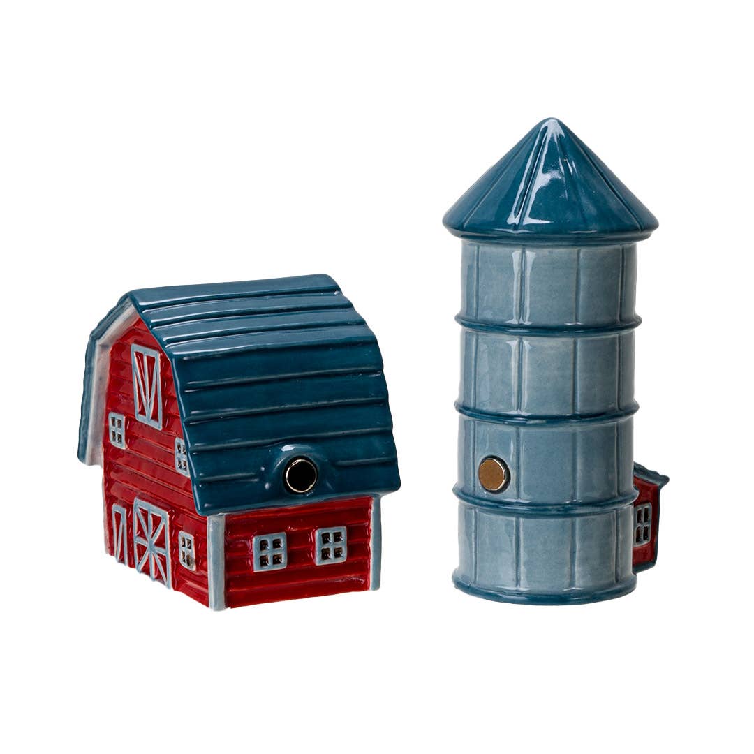 Pacific Trading - Vente Ensembles salière et poivrière - Ensemble salière et poivrière en céramique Grange et silo de campagne2