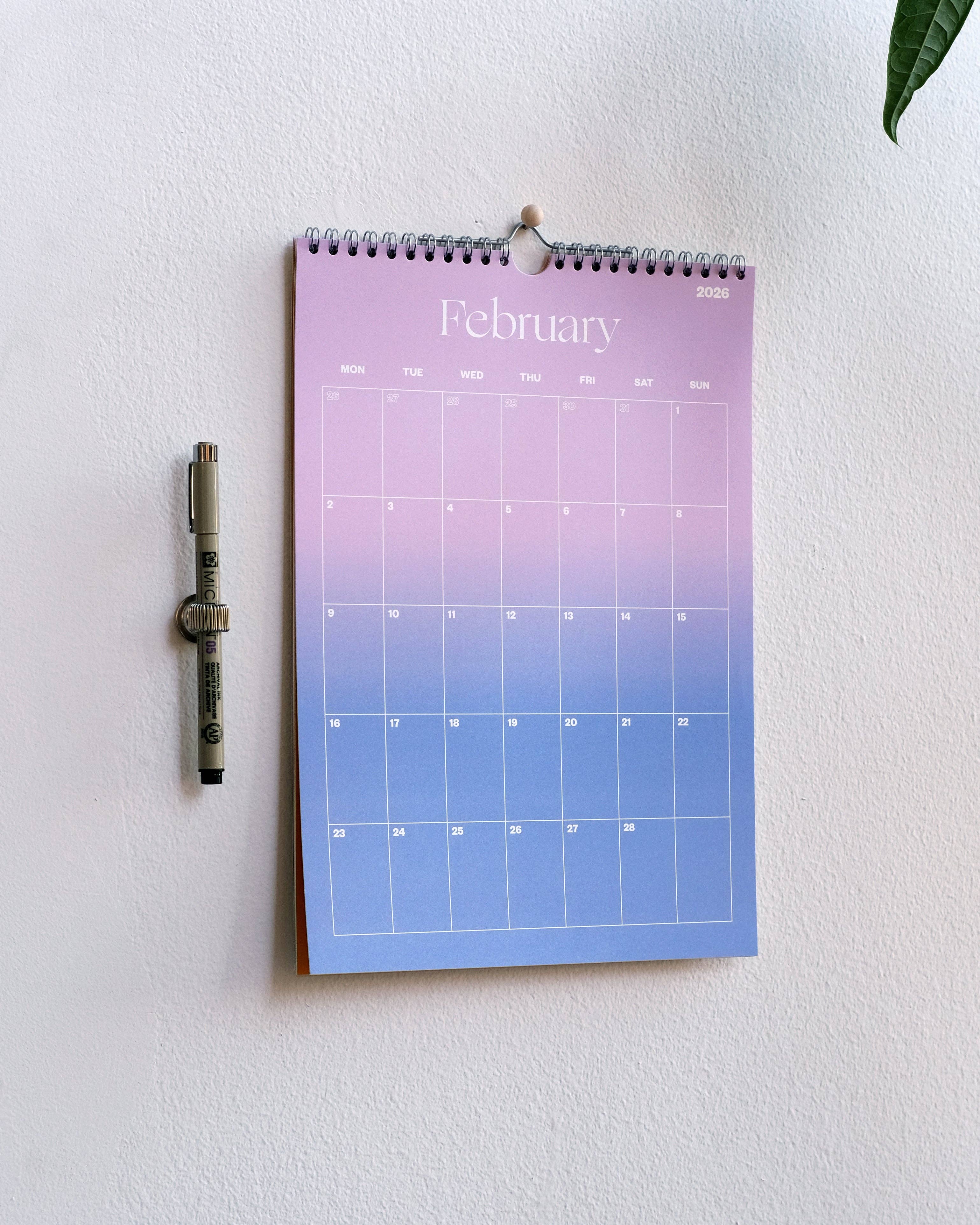 Yearcalendar – wholesale Calendar – 2026 Wall Calendar Gradient A41
