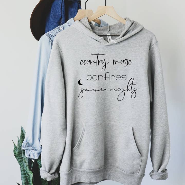 Country Music Bonfires Summer Nights Hoodie for wholesale by Top Crate