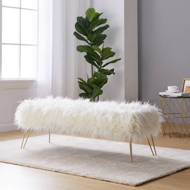 Ornavo Home - Wholesale Ottoman - Faux Fur Bench Ottoman