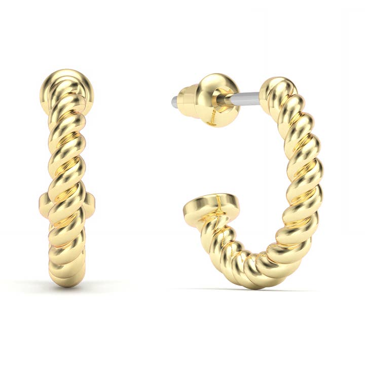 Rope Coil 13mm Mix Hoop Earrings Gold Plated for wholesale by My Jewellery Story