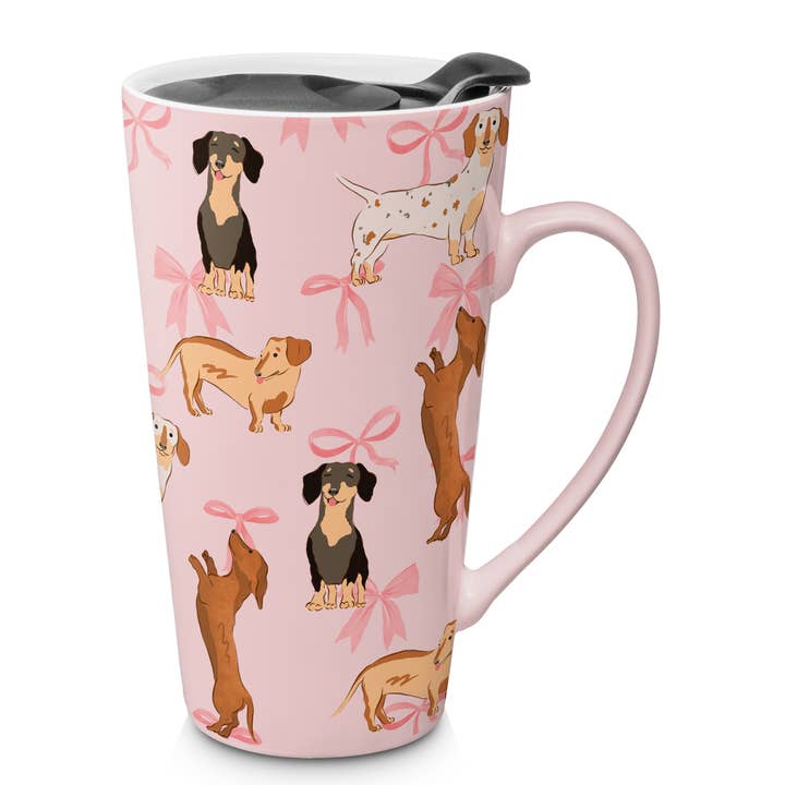 Cute Dog With Bow Travel Mug for wholesale by Godinger