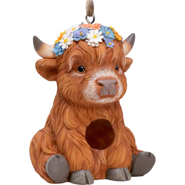 Highland Cow Birdhouse for wholesale by Spoontiques, Inc