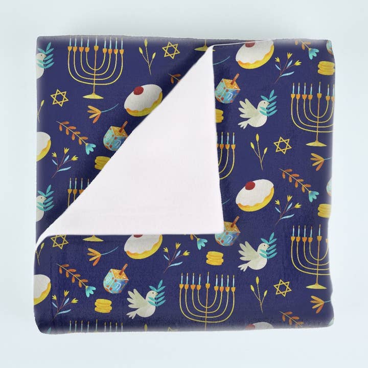 Hanukkah Fleece Blanket | Chanukah Fleece Blanket for wholesale by Love Always, Audrey
