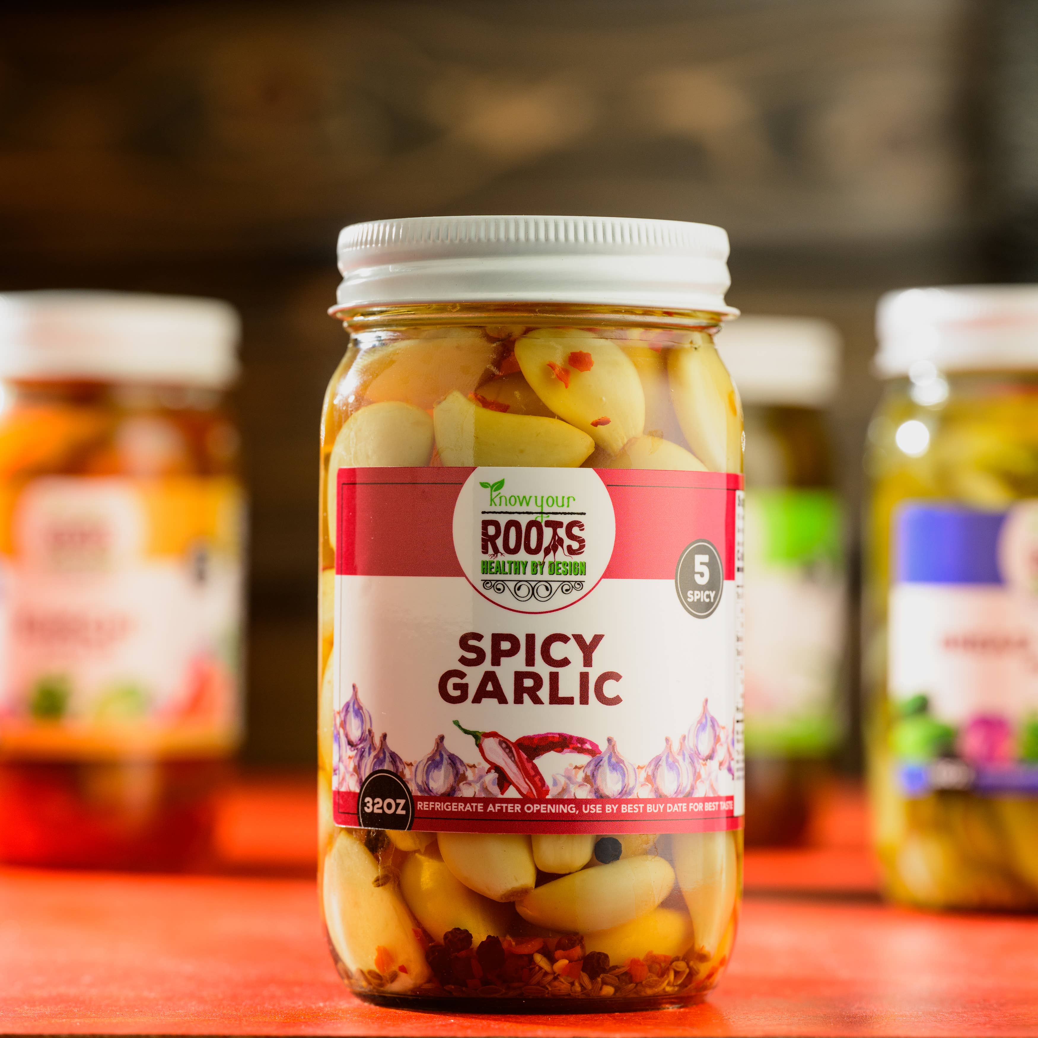 Knonw Your Roots Pickles - Wholesale Pickled Vegetables - Spicy Garlic 16oz2