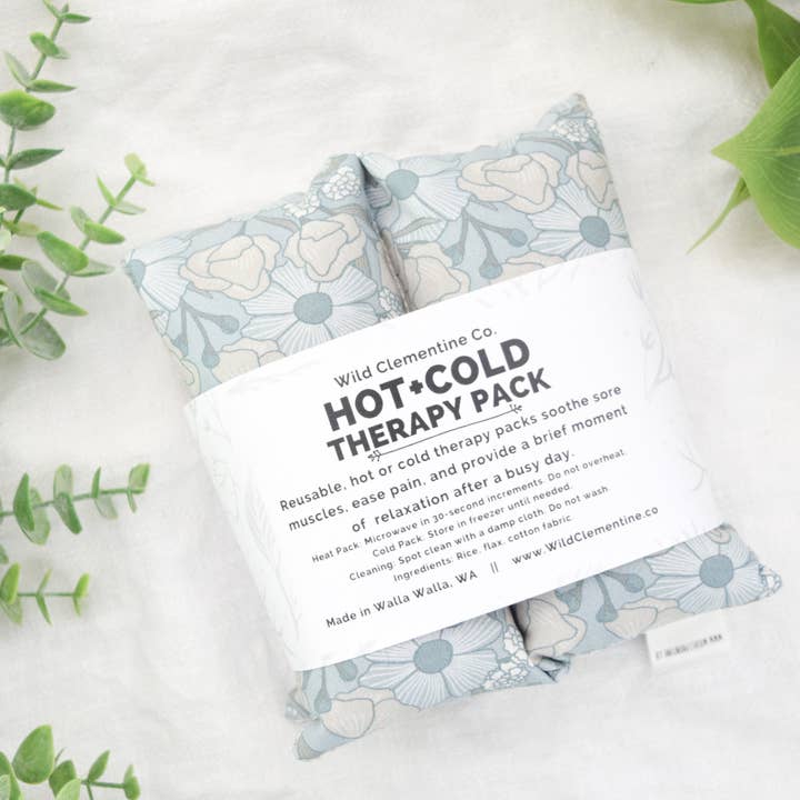 Hot + Cold Therapy Pack - Blue Floral for wholesale by Wild Clementine Co.