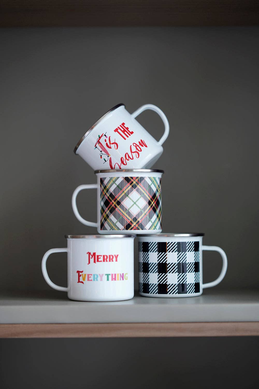 Shiraleah - Wholesale Coffee Mug - TARTAN PLAID ENAMEL MUG, MULTI2