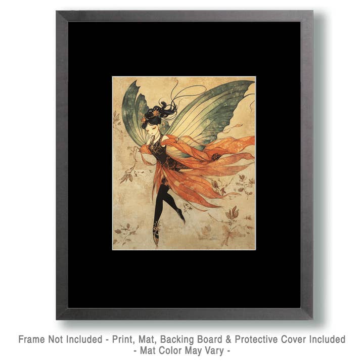 Mowbi - Wholesale Art Print - Antique Fairy - Fairies Wall Art Prints – 8″x10″ Artwork for 11″x14″ Frame