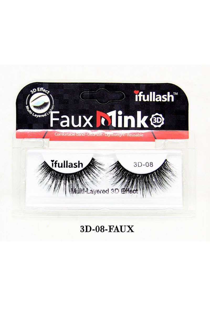 KC Factory - Wholesale False/Fake Eyelashes - Eyelashes - 3D Effect High Quality Faux Mink (3D-01-FAUX)7