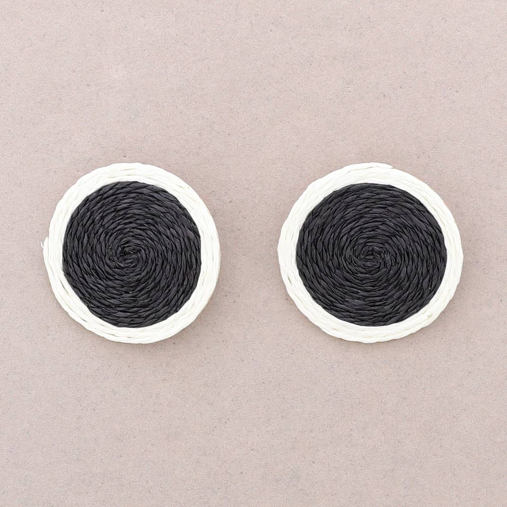 Sonata - Wholesale Stud/Post Earrings - Raffia Medal Pressure Earrings6