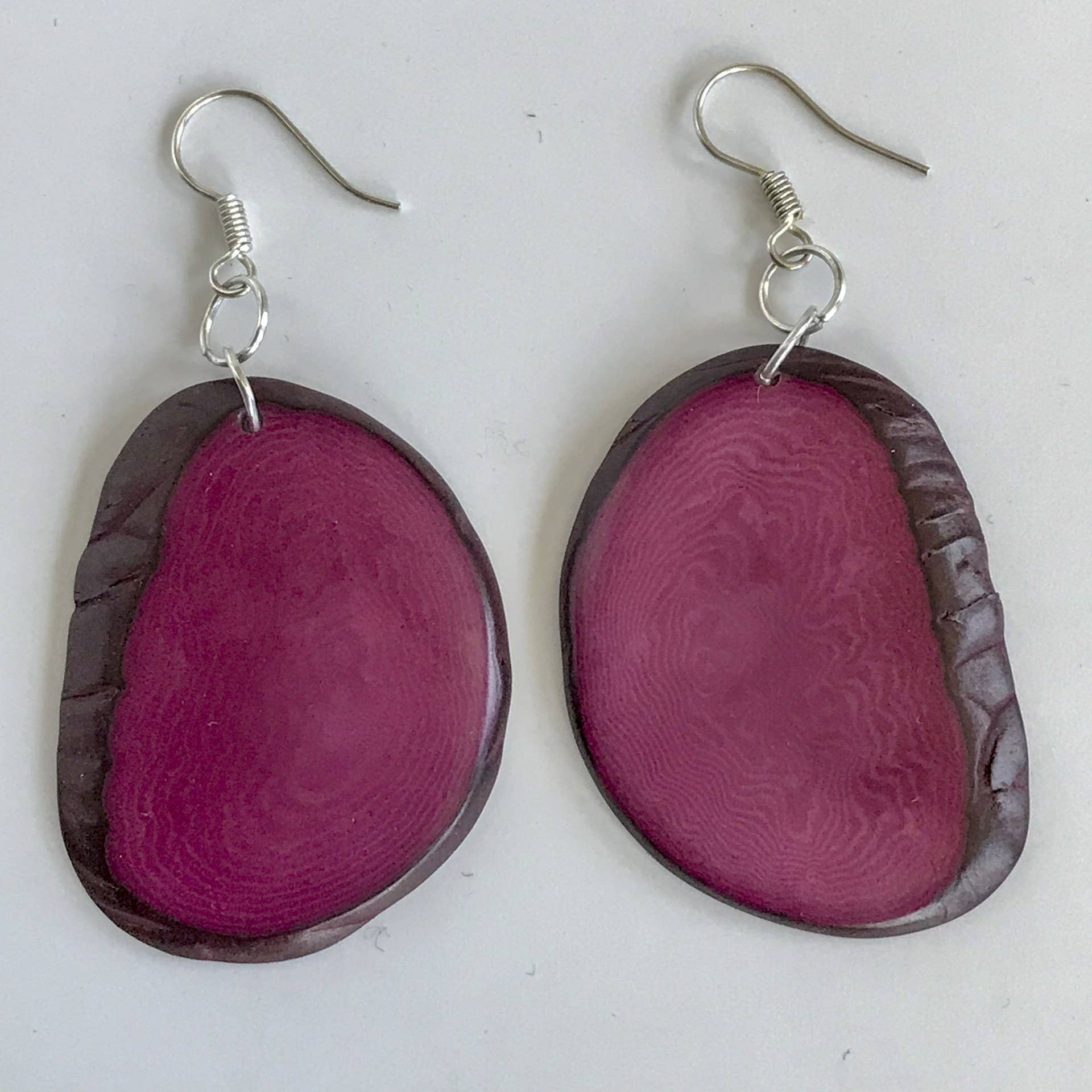 Belart Fair Trade - Wholesale Dangle Earrings - Tagua Single Slice Maya Earrings1