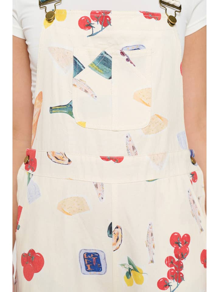 SM WARDROBE - Vente Salopette – femme - RAVISSANTE SALOPETTE À IMPRIMÉ PIQUE-NIQUE PRINTANIER1