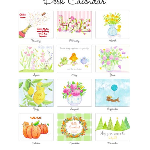 2025 Desk Calendar Refill for wholesale by Lula Bell Cards and Gifts