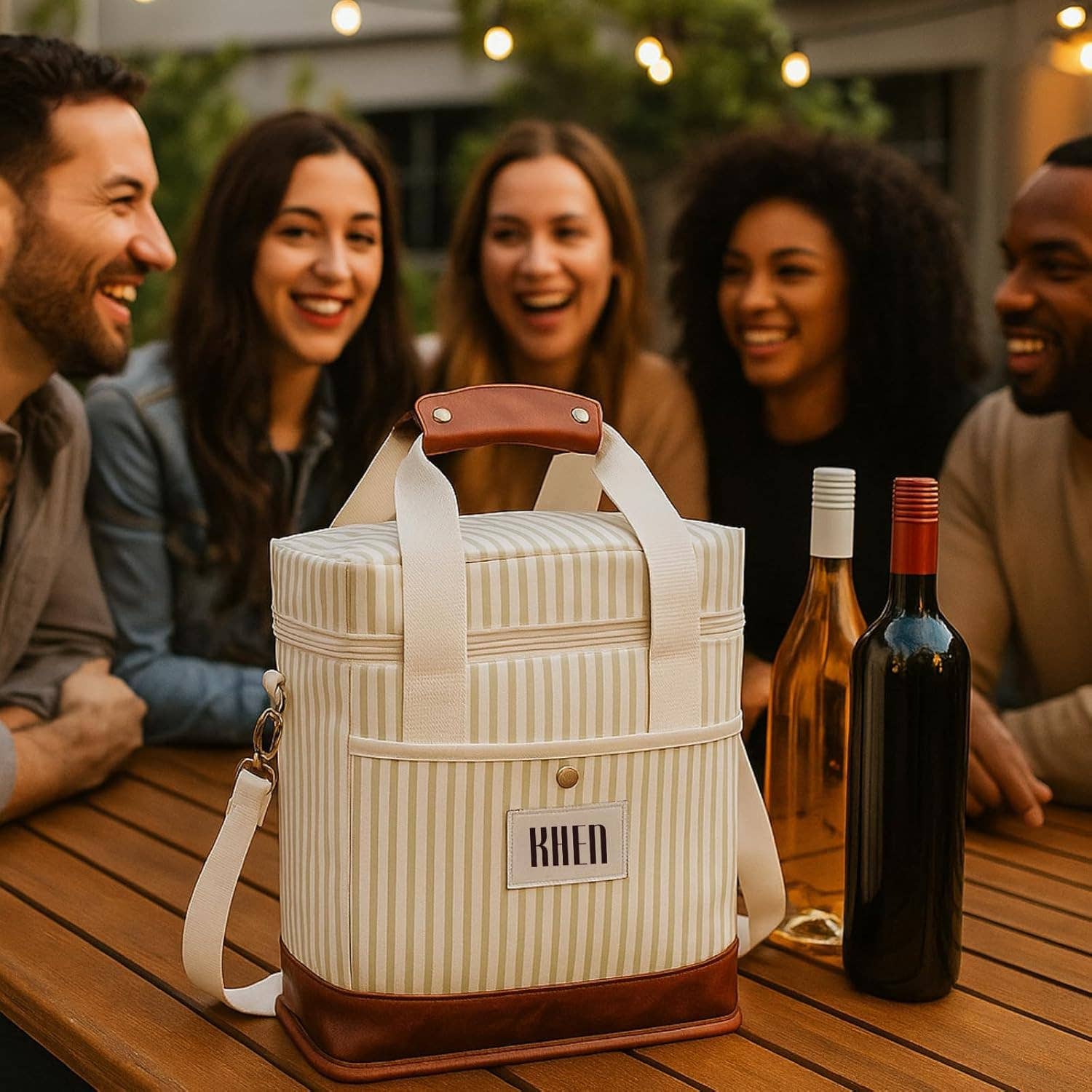 The Wine Savant /  Khen Glassware – wholesale Vinkasse – Kylväska för 2 flaskor vin, isolerad och läcksäker6