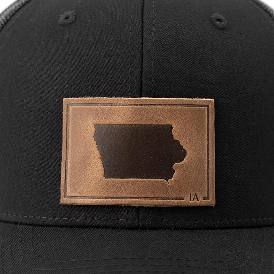 Range Leather Co. - Wholesale Trucker Hat - Unisex - Iowa Silhouette Hat | Leather Patch Trucker Hat6