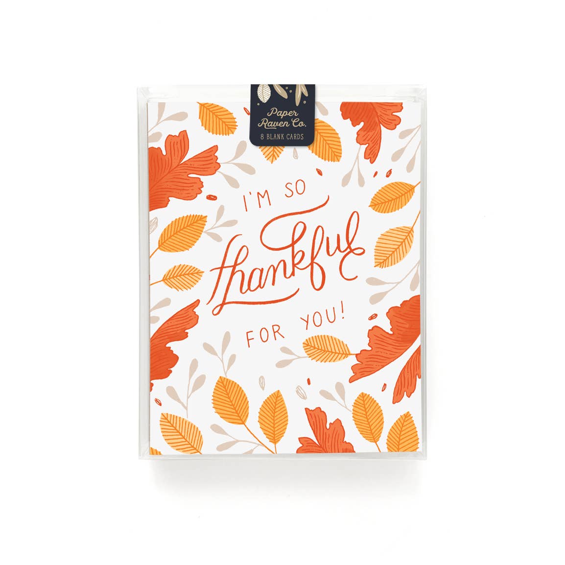 Paper Raven Co. - Wholesale Thank You Card - Thankful For You Card - Box Set of 8