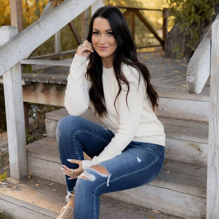 Indie & Co. | Women's Apparel - Wholesale Knit Sweater - Women's - Emery Sweater - Cream3