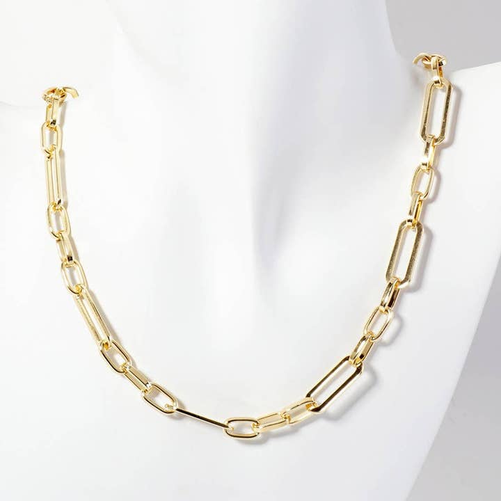 18 Karat vergoldete 19-10mm Papierkette Halskette für den Großhandel von Verita Lane