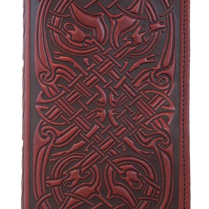 Oberon Design - Wholesale Phone Wallet - Unisex - Large Leather Smartphone Wallet - Celtic Hounds