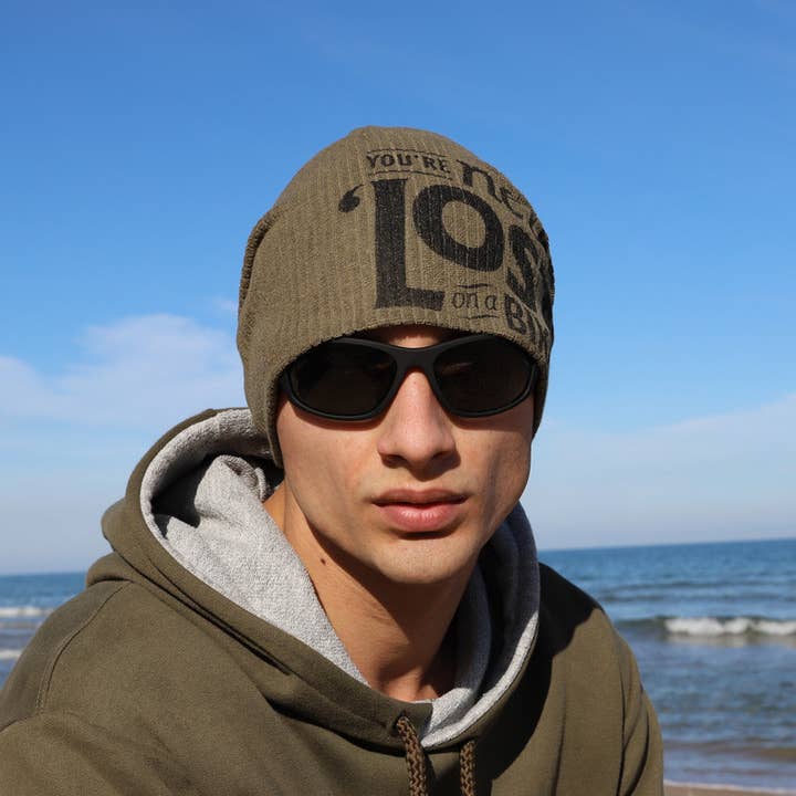 315H You're never lost on a Bike, Print Beanie hat for Sport for wholesale by Purple Sardine